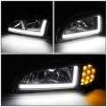 Auto Dynasty Led Drl Black Housing Clear Corner Headlight Lamps Tool Kit Compatible With Honda Civic 2 3dr 92-95