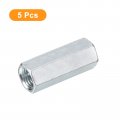 Uxcell 5pcs M14x19x50mm Coupling Nuts Galvanized Carbon Steel Hex Threaded Rod Coupler For Furniture Electronic Industrial