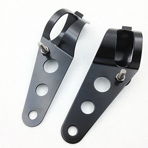 Fork Clamp Headlight Mounting Brackets For Motorcycles With 28mm To 38mm Tubes Black Aluminum Side Mount Bracket Set Model