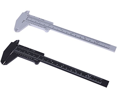 Penta Angel 2pcs Plastic Caliper Inch Metric 6inch 150mm Mini Double Scale Ruler Measuring Tool For Student