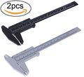Penta Angel 2pcs Plastic Caliper Inch Metric 6inch 150mm Mini Double Scale Ruler Measuring Tool For Student