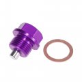 X Autohaux 1 Set 8 1 5 Magnetic Oil Drain Plug Sump Nut Bolt Screw With Gasket Purple Universal