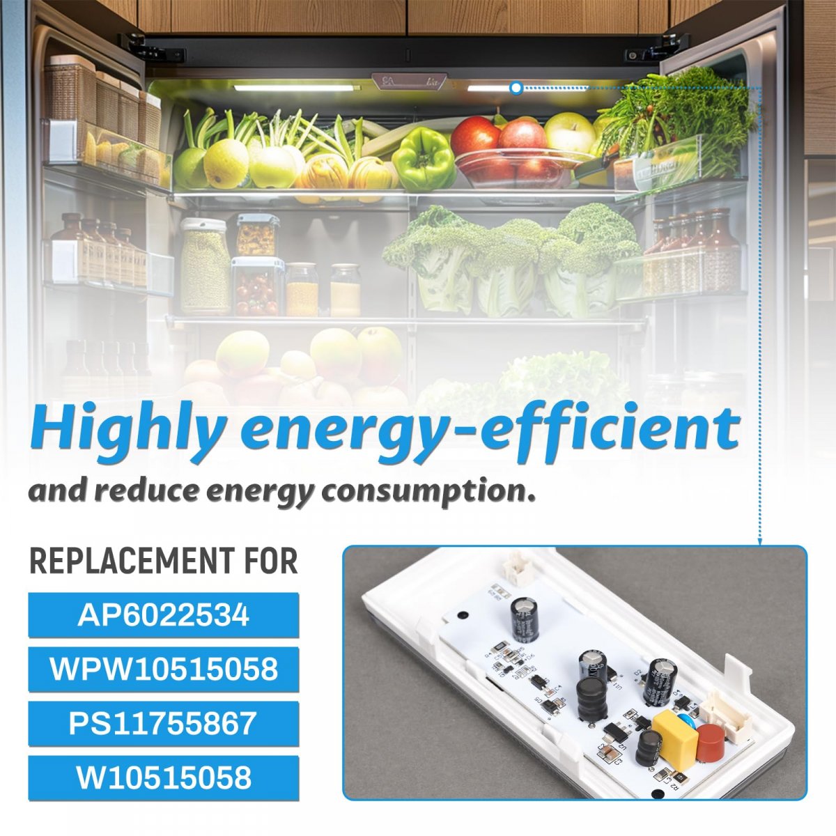 Hecasa W10515058 Refrigerator Led Light For Whirlpool Ap6022534 Wpw10515058 Ps11755867 Replacement Only Lamp Clear Lens Plastic
