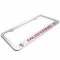 Ipick Image For Ford Mustang Speed-line In Red Dual Logos Mirror Chrome Metal License Plate Frame