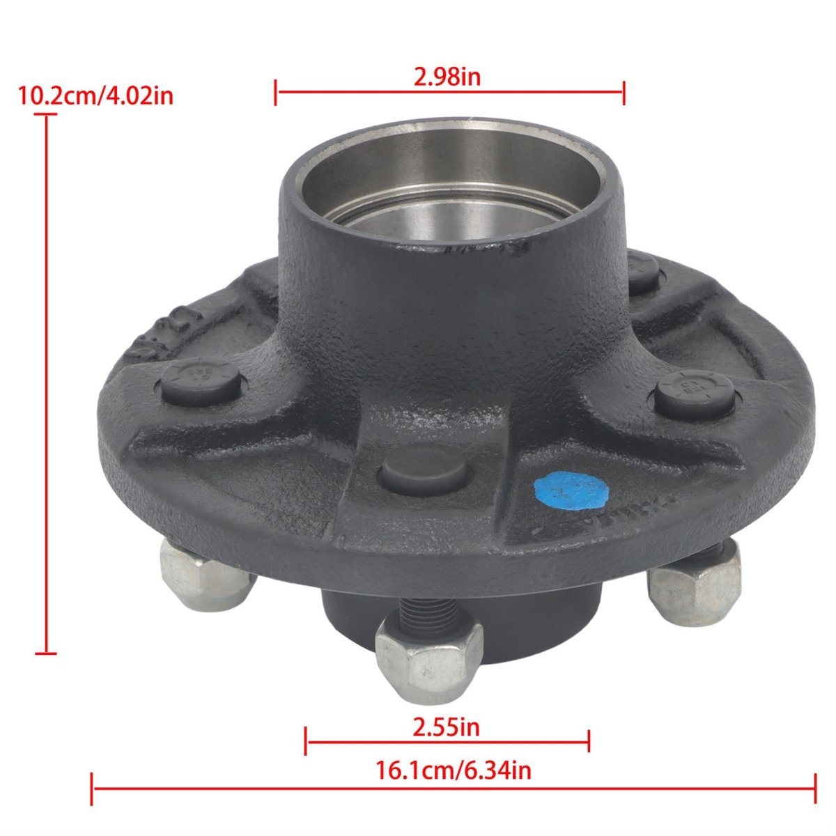 5 On 4 In Trailer Hub For 00lbs Axle And 84 Spindlecludes 5 Nuts 1 2 In 20 Thread