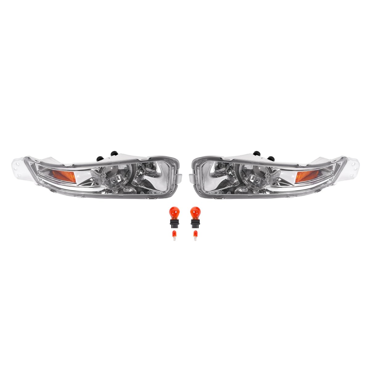 Turn Signal Lights For 2005 2006 2007 2008 2009 Ford Mustang Front Bumper Side Marker Lamps Clear Lens Chrome Housing Pair