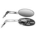 Emgo Universal Oval Billet Long Stem Mirror Pair 20-26307 