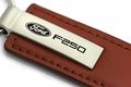 Ford F-250 F250 Leather Key Chain Brown Rectangular Ring Fob