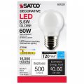 Satco 5 5-watt Led E26 Light Bulb 2700k 15000 Hour Rating Dimmable White