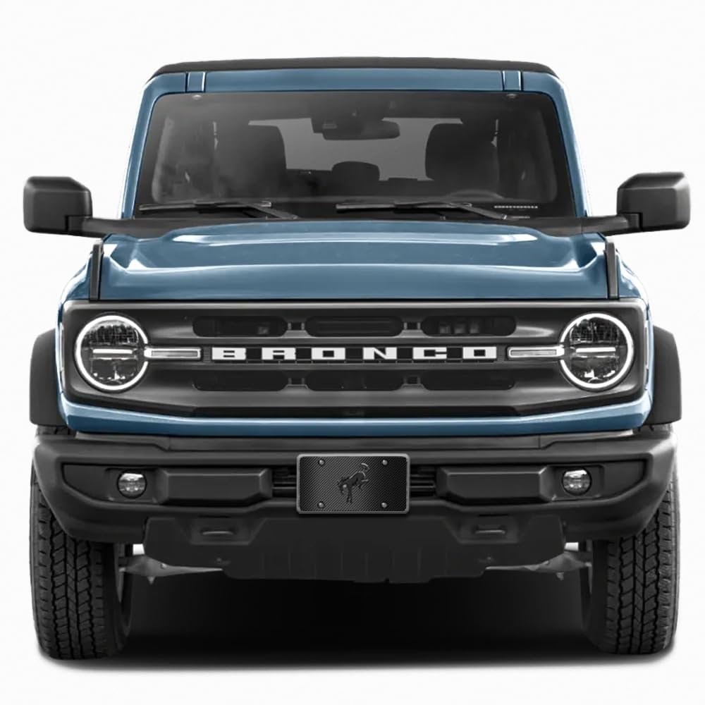 Ford Bronco 3d Black Logo Real Carbon Fiber License Plate 12 In X 6 Universal Fit Automotive With Abs Plastic And Uv