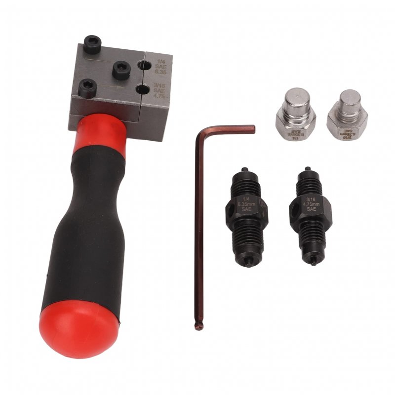 Brake Line Flaring Tool 3 16 In And 1 4 Copper Tube Single Double Flare Adapter Universal Auto Repair Kit With Storage Box