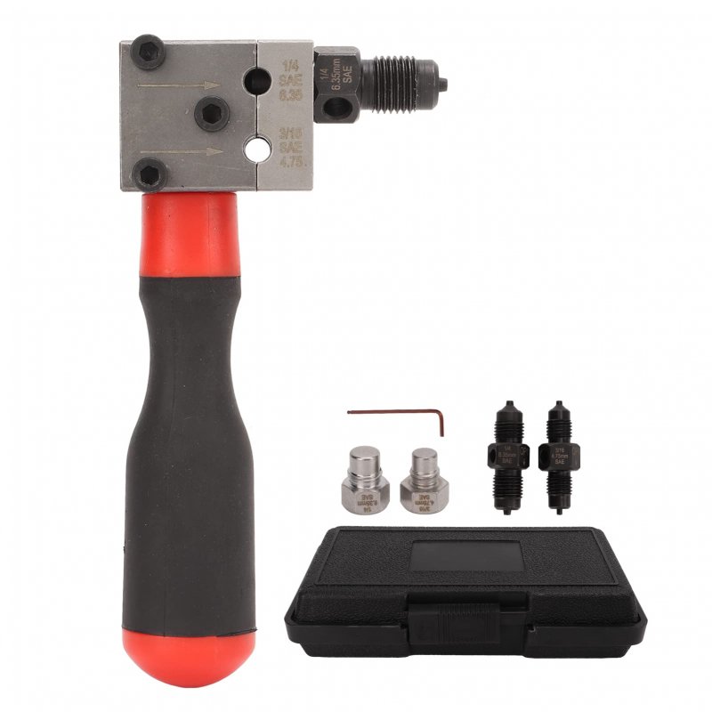 Brake Line Flaring Tool 3 16 In And 1 4 Copper Tube Single Double Flare Adapter Universal Auto Repair Kit With Storage Box
