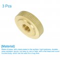 Uxcell Knurled Thumb Nuts 3pcs M8 X D23mm H7mm Brass Flat Head Through Hole With Collar Round Knobs Fasteners For 3d Printer
