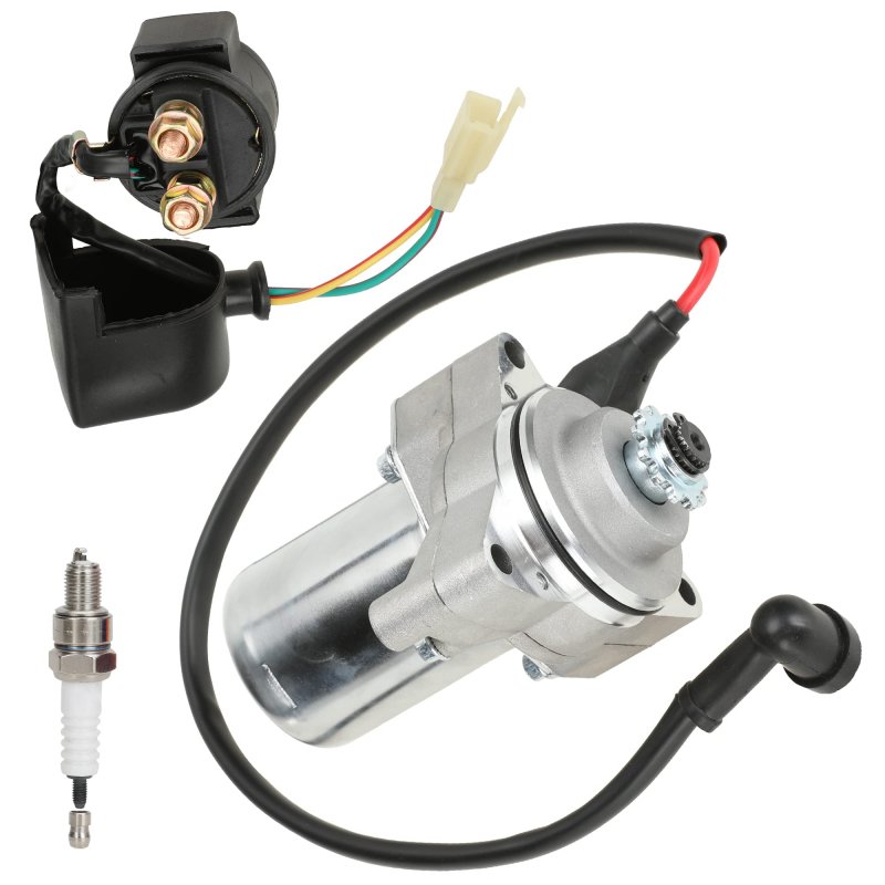 Grehua 3 Bolt Starter With Line Motor Solenoid Relay Spark Plug For 50cc 70cc 90cc 110cc 125cc Taotao Db27 Apollo Ssr Roketa Go