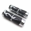 Httmt Mt291-006- Chrome Handlebar Grips 1 25mm Hand Grip Compatible With All Year Suzuk Kawasak Yamah H-d Bimmer Triumph