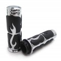Httmt Mt291-006- Chrome Handlebar Grips 1 25mm Hand Grip Compatible With All Year Suzuk Kawasak Yamah H-d Bimmer Triumph