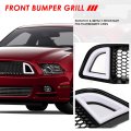 Sequential Led Drl Light Bar Honeycomb Mesh Front Upper Bumper Grille Compatible With Ford Mustang Base Gt 13-14