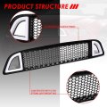 Sequential Led Drl Light Bar Honeycomb Mesh Front Upper Bumper Grille Compatible With Ford Mustang Base Gt 13-14