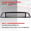 Sequential Led Drl Light Bar Honeycomb Mesh Front Upper Bumper Grille Compatible With Ford Mustang Base Gt 13-14