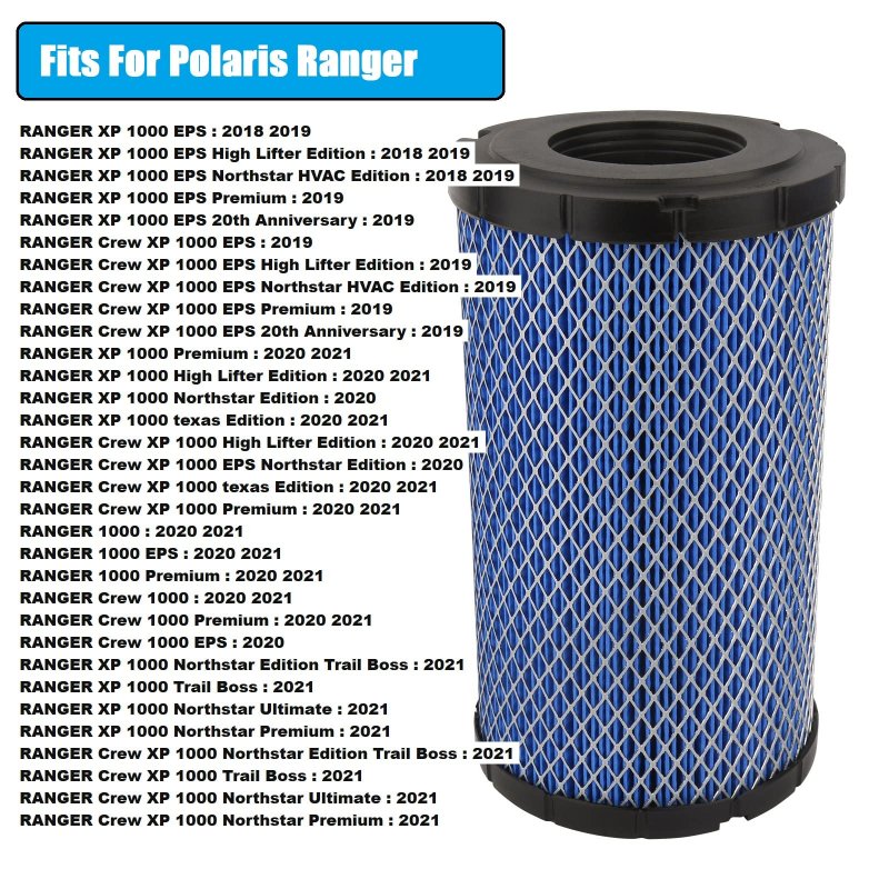 Air Filter For Polaris Ranger 1000 Ranger Xp Crew All Models 2018-2021