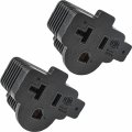 Hqrp 2-pack 15-amp Household Plug To 20-amp Nema 5-15p 5-15r 5-20r Adapter T-blade Ac Power Converter Etl Listed