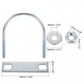 Uxcell Round U-bolts 2 Sets 3 03 77mm Inner Width 99mm Length Steel M6 With Nut Plate Washecell Round U-bolts 2 Sets 3 03 77mm