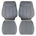 Secos Gray Front Driver Passenger Side Bottom Replacement Leather Seat Cover Top Lean Back For Ford F150 Lariat 2009 2010 2011 