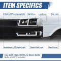 Auto Dynasty 4pcs Switchback E-led Drl Composite Headlights Assembly And Bumper Lamps Compatible With Chevy Express Gmc Savana