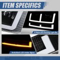 Auto Dynasty 4pcs Switchback E-led Drl Composite Headlights Assembly And Bumper Lamps Compatible With Chevy Express Gmc Savana