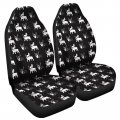 Baxinh Cartoon Boston Terrier Seat Covers Fronts Only 2 Piece Bucket Car Cover Soft High Back Auto Seat Protection Universal