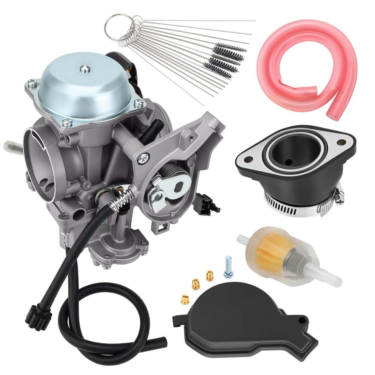 Carburetor And Intake Manifold Boot Kit 0470-571 For Arctic Cat Atv 500 Auto 4x4 2004 To 2007 Includes Fuel Filter Clean