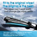 Wiper Blade Refills 8 5mm For 19 In Hybrid Windshield Wipers Set Of 2 Black Rubber Replacement Strips