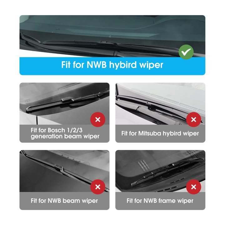 Wiper Blade Refills 8 5mm For 19 In Hybrid Windshield Wipers Set Of 2 Black Rubber Replacement Strips