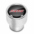Ipick Image For Chevrolet Camaro Ss Logo Black On Shining Silver Aluminum Tire Valve Stem Caps