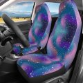 Delerain Car Seat Covers Set 2pcs Night Cosmic Sky Universal Front Seats Vehicle Enterior Protector Suitable Fits Most Auto Suv