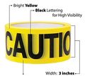 High Visibility Caution Safety Tape 3 In X 1000 Ft Roll Pt-100 