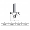 Uxcella 1 4-inch Shank Dia Radius Ball Bearing Round Over Beading Edging Router Bit