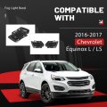 Hecasa Pair Fog Light Bezel For 2016-2017 Chevy Chevrolet Equinox L Ls Front Bumper Lamp Cover Trim Textured Black Plastic Pp