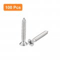 Uxcell 4x3 4 Flat Head Sheet Metal Screws 100pcs Phillips Drive Wood 304 Stainless Steel Self Tapping