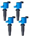Set Of 4 Blue Ignition Coil Pack For Ford Mazda Mercury Escape Focus Tribute Mariner Transit Connect Fusion Ranger Mkz Cmax 2 