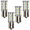 Hqrp 4-pack Ba15s Bayonet Base 30 Leds Smd 3528 Led Bulb Warm White Compatible With 1141 1156 Jayco Rv Interior Porch Lights