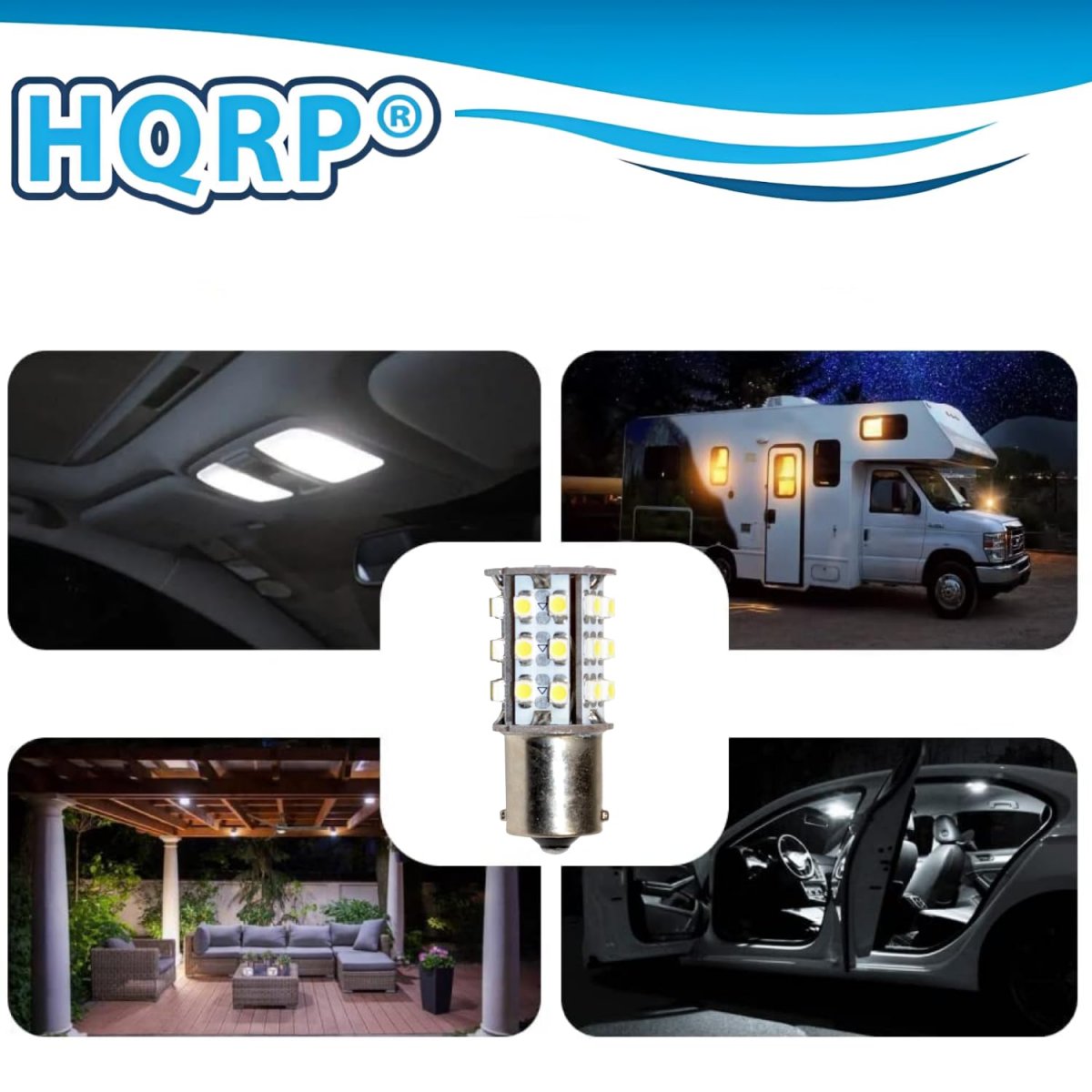 Hqrp 4-pack Ba15s Bayonet Base 30 Leds Smd 3528 Led Bulb Warm White For 1141 1156 Jayco Rv Interior Porch Lights Replacement