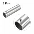 Uxcell Rail Pipe Fitting 2-way 100mm Length 202 Stainless Steel Straight Connector Brushed For 25mm 1 Od Handrail Railing 2 Pcs