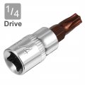Uxcell 2pcs 1 4 Drive X T30 Torx Bit Socket S2 Steel Bits Cr-v Sockets 5 Length Use With Ratchet Wrench Slide Bar Extension Rod