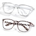 Stylish Safety Glasses For Women And Girls Anti Fog Protective Eyewear With Side Shields Clear Tortoise 2 Pack Scratch Blue Ray 