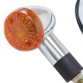 Universal Motorcycle Rear Turn Signal Blinker Indicator Lights 2 Piece Set 12v 10w Incandescent Amber Lens Chrome Housing For 