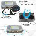 Hqrp Strobe Blue Light 240-led Emergency Hazard Warning Led Mini Bar W Magnetic Base For Car Trailer Rv Caravan Boat