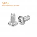 Uxcell 10-24x3 8 Button Head Socket Cap Screws 50pcs 304 Stainless Steel Fasteners Hex Bolts Full Thread Drive