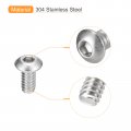 Uxcell 10-24x3 8 Button Head Socket Cap Screws 50pcs 304 Stainless Steel Fasteners Hex Bolts Full Thread Drive