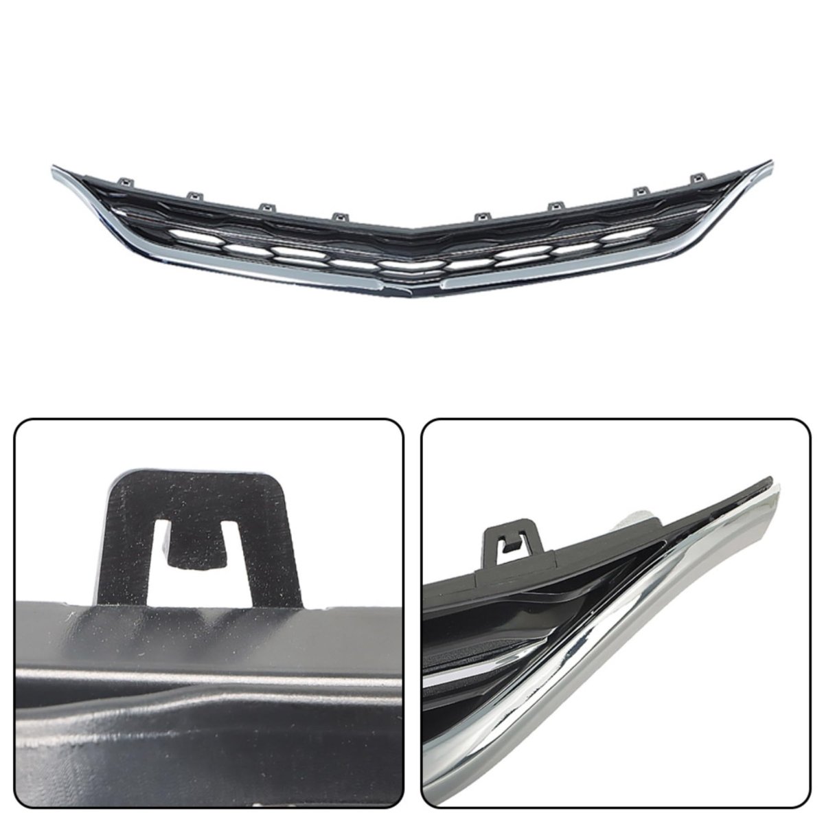 Front Honeycomb Mesh Bumper Grille Upper Lower Grill Replacement For Malibu 2016 2017 2018